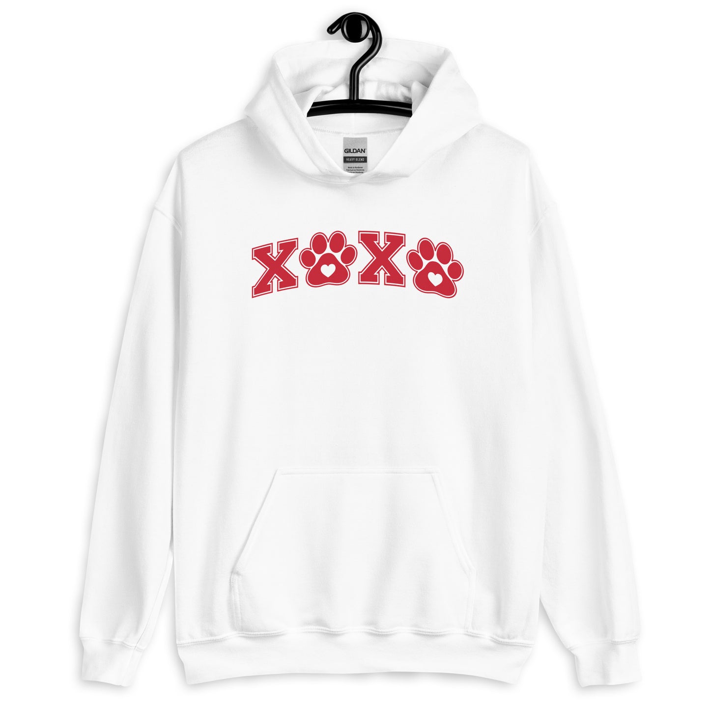 XOXO Paw Print Valentine's Day Unisex Hoodie