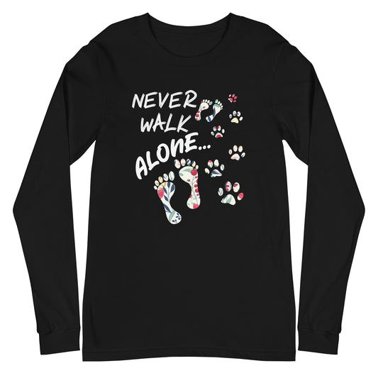 Never Walk Alone Dog Lovers Unisex Long Sleeve Tee