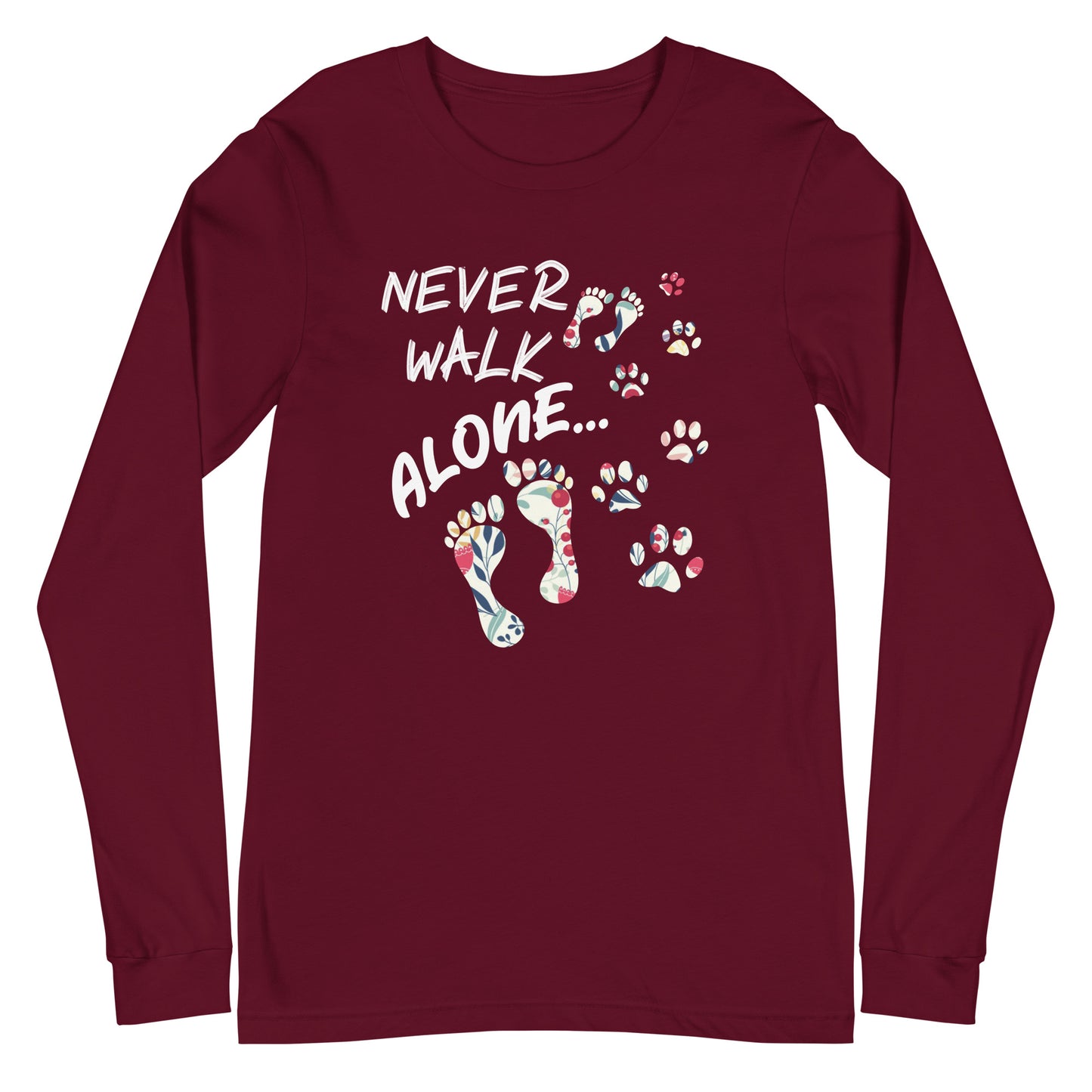 Never Walk Alone Dog Lovers Unisex Long Sleeve Tee