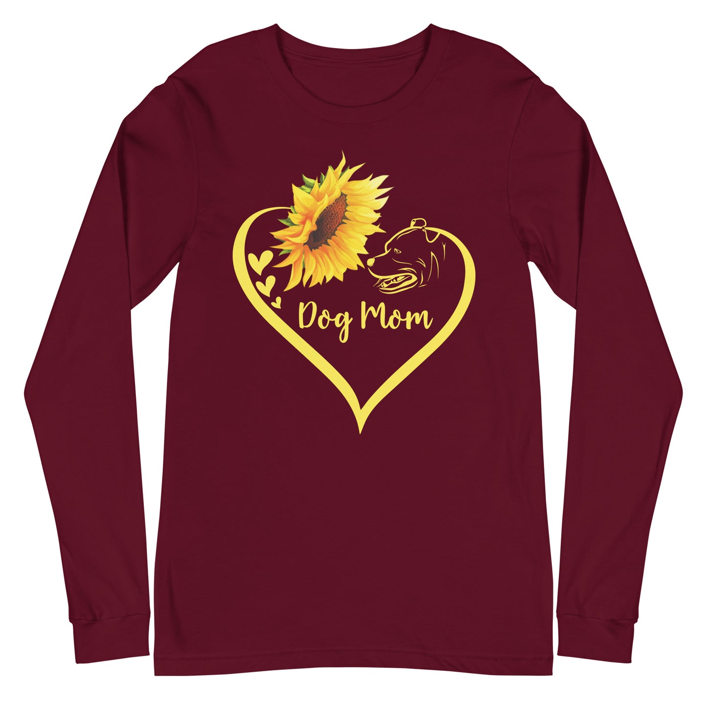 Sunflower Dog Mom Unisex Long Sleeve Tee