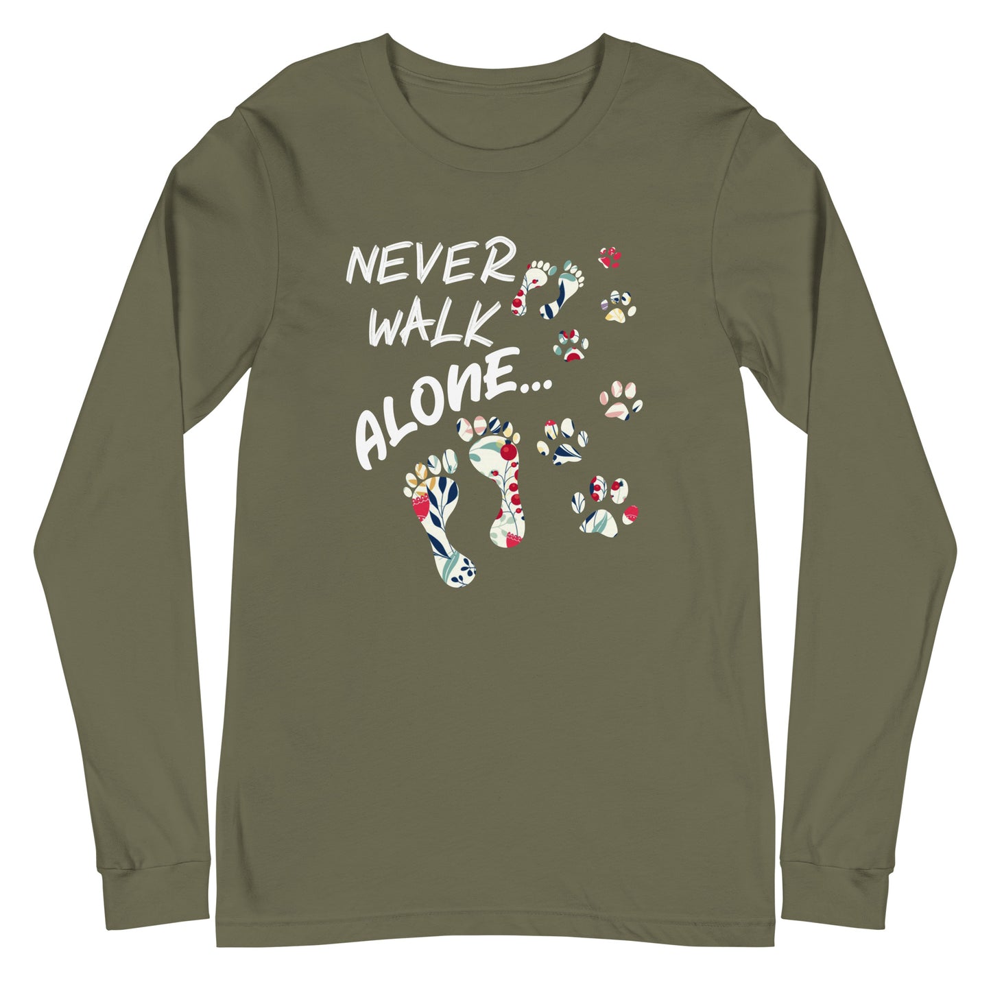 Never Walk Alone Dog Lovers Unisex Long Sleeve Tee