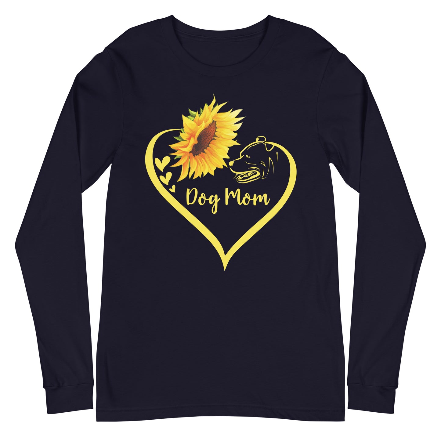 Sunflower Dog Mom Unisex Long Sleeve Tee