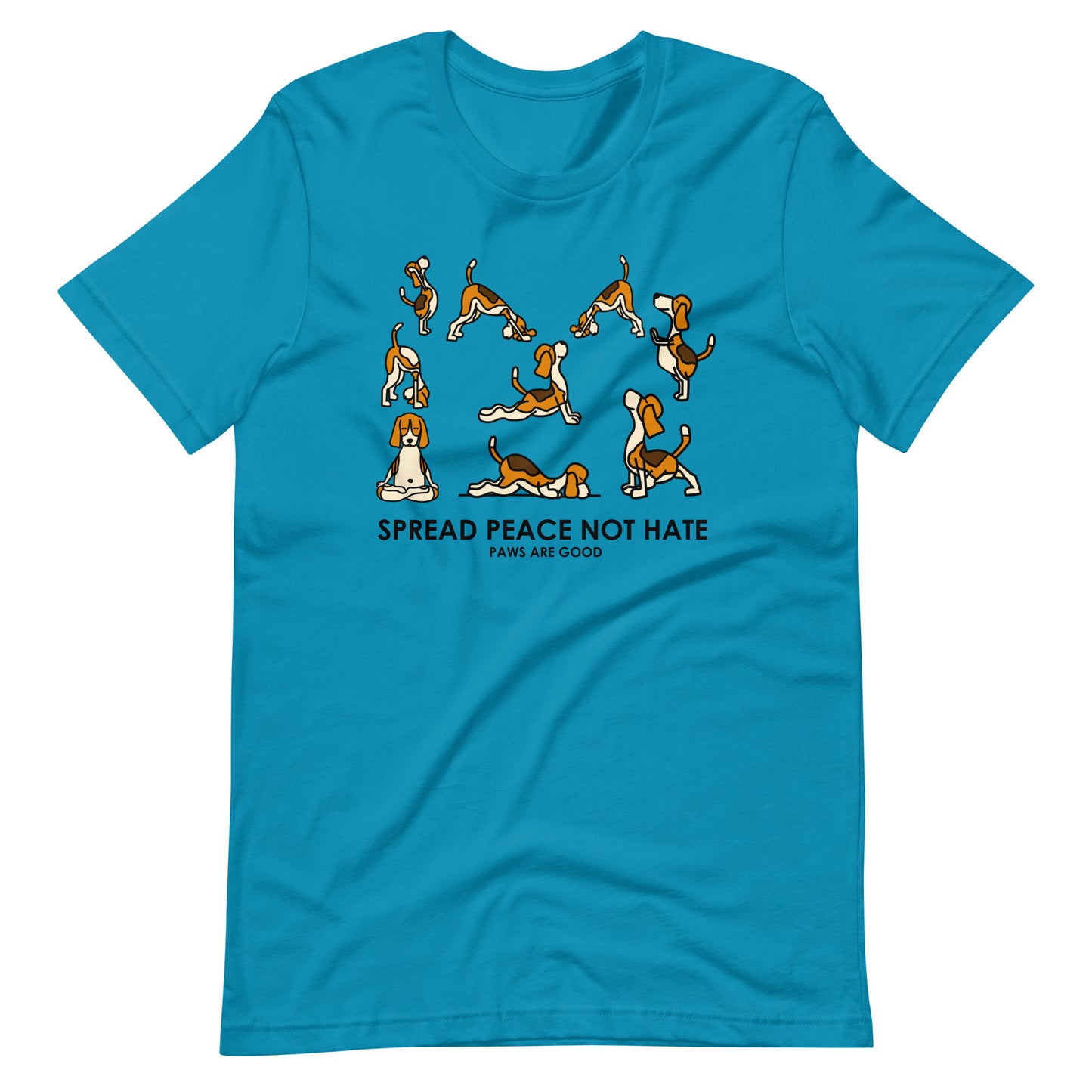 Spread Peace Not Hate Yoga Dogs T-Shirt