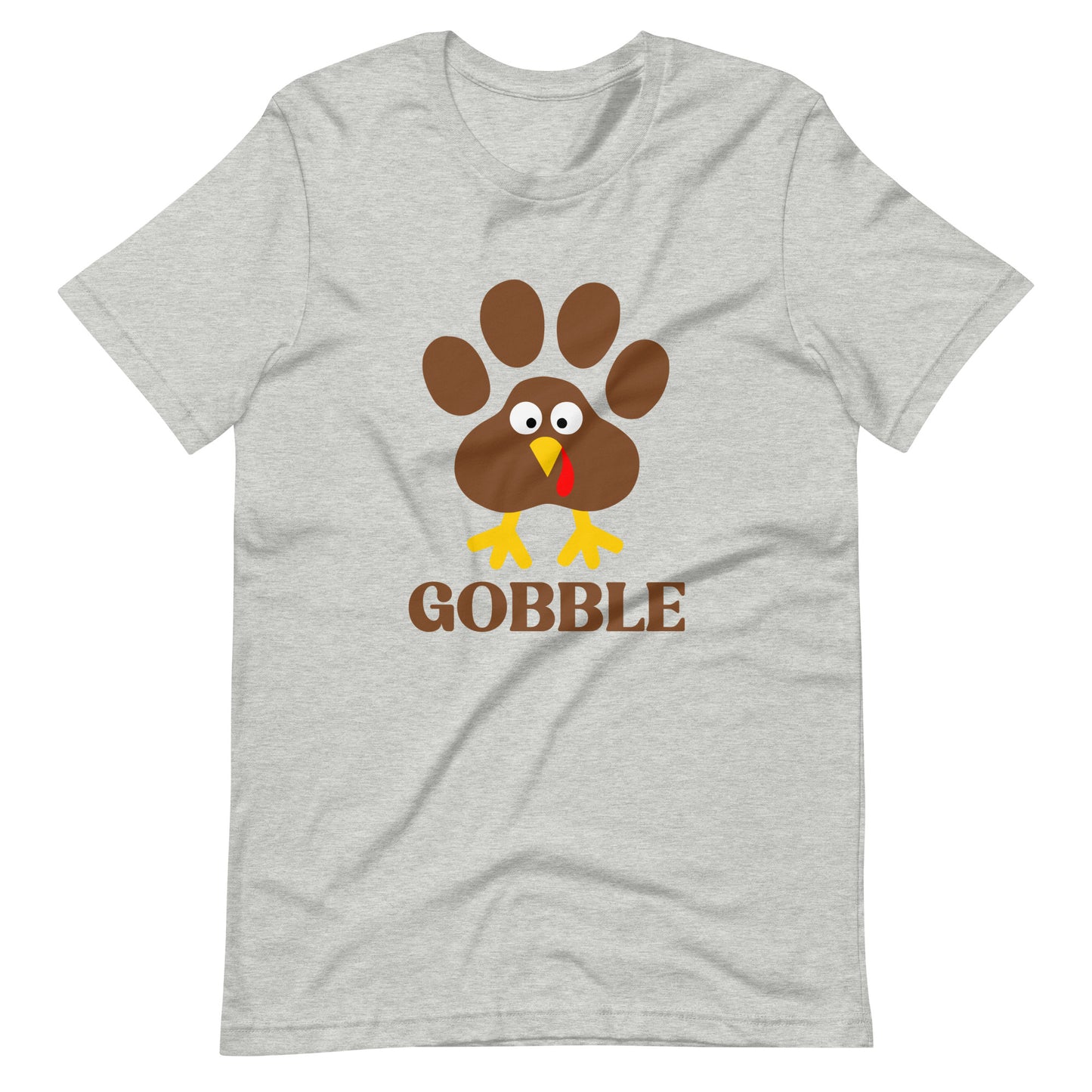 Gobble Paw Print Turkey Thanksgiving T-Shirt
