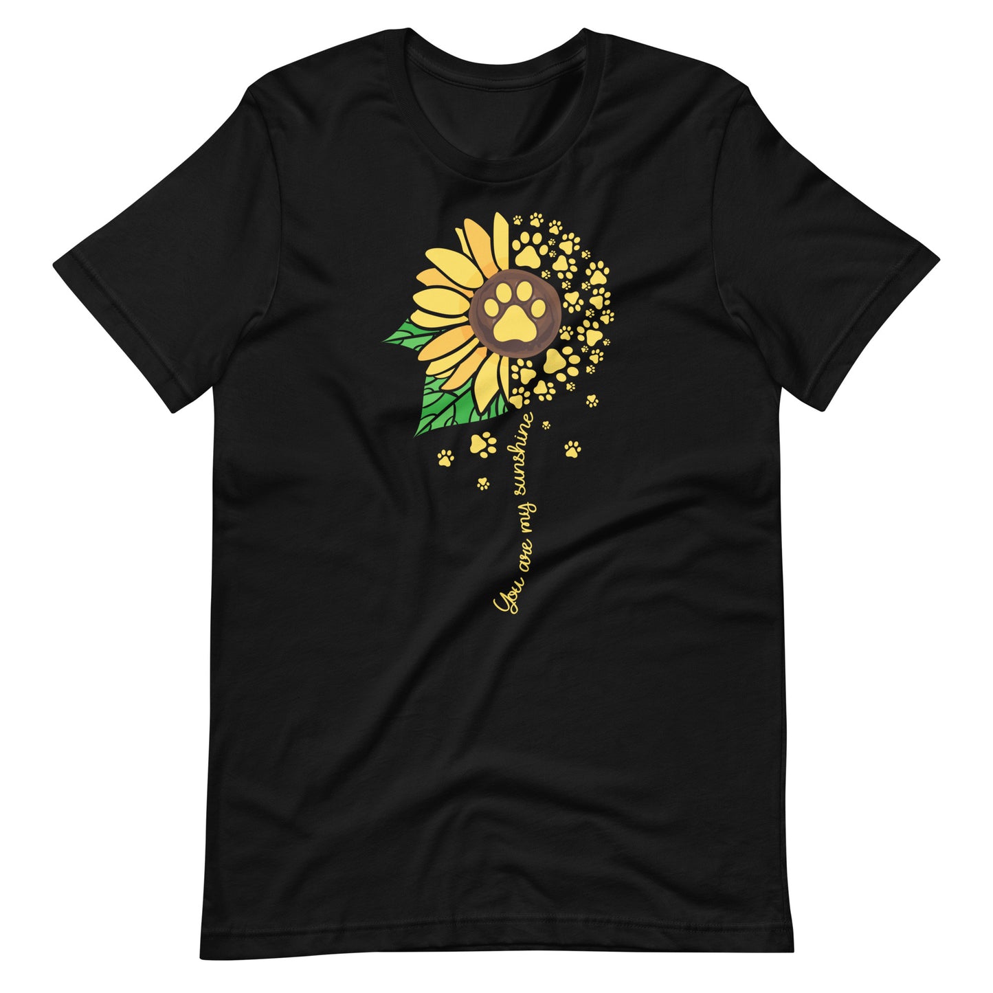 You are My Sunshine Paw Print Sunflower T-Shirt