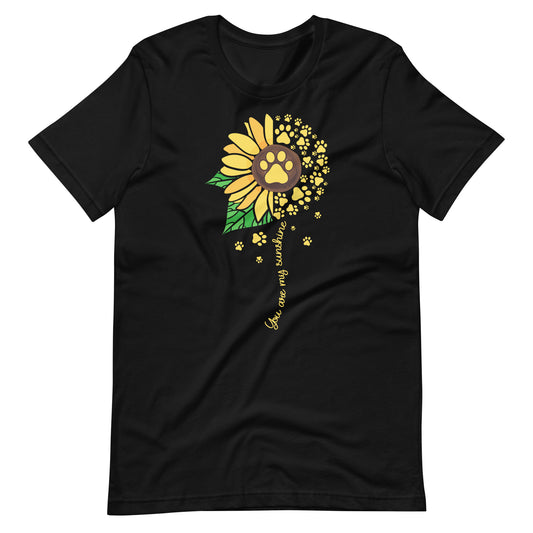 You are My Sunshine Paw Print Sunflower T-Shirt