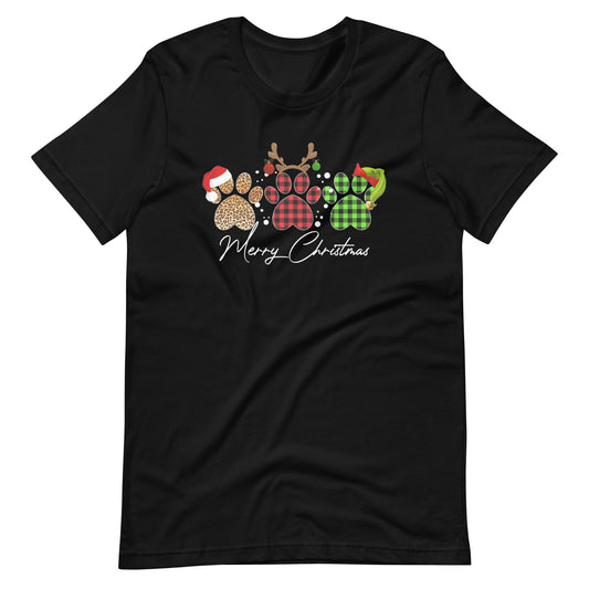 Merry Christmas Paw Prints T-Shirt