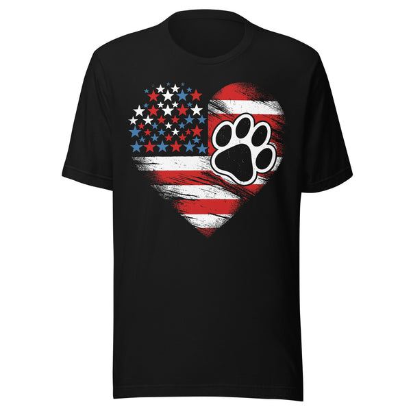 American Flag & Paw Print Heart Unisex t-shirt American Flag & Paw Print Heart Unisex t-shirt