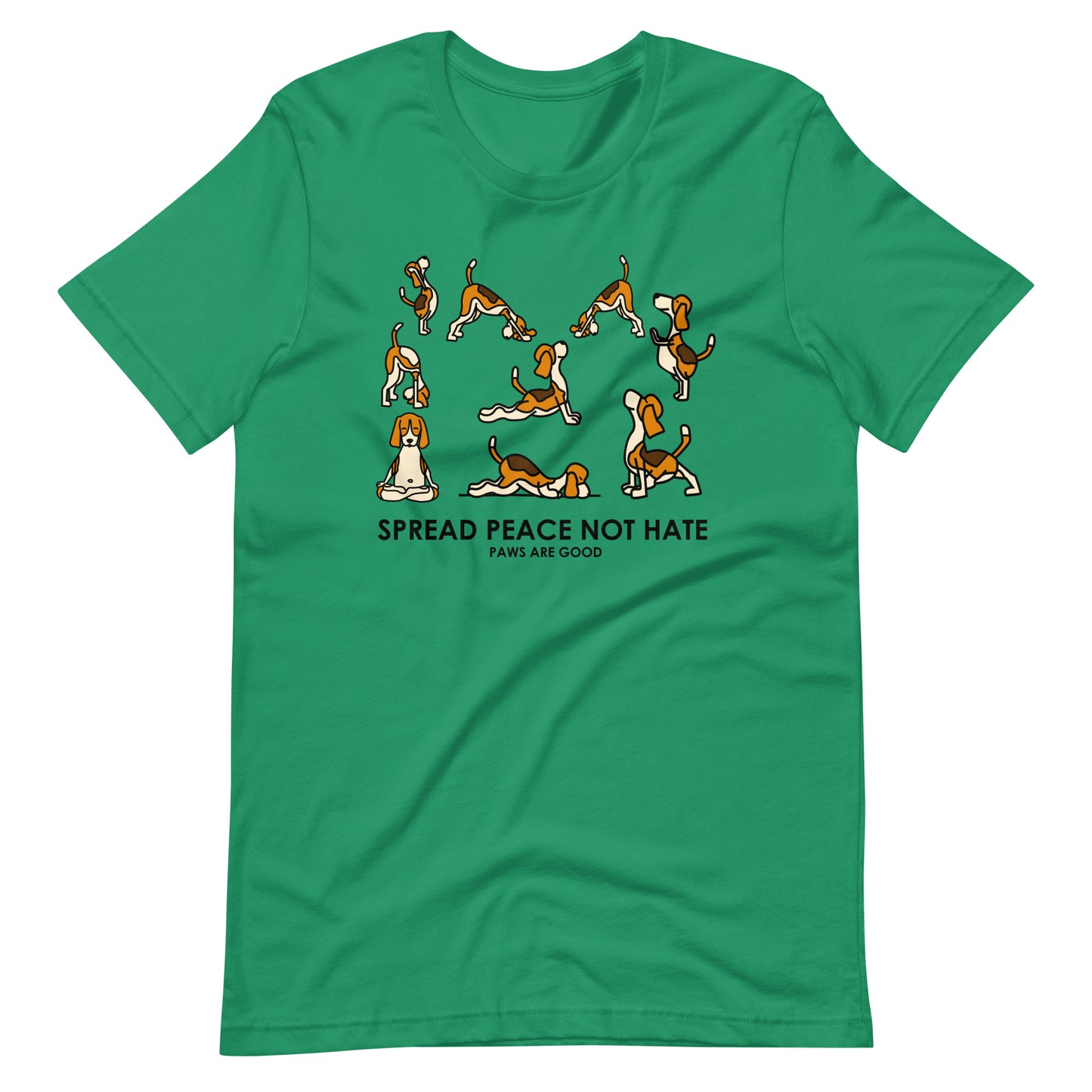 Spread Peace Not Hate Yoga Dogs T-Shirt