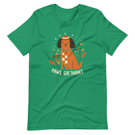 Paws & Give Thanks T-Shirt for Thanksgiving