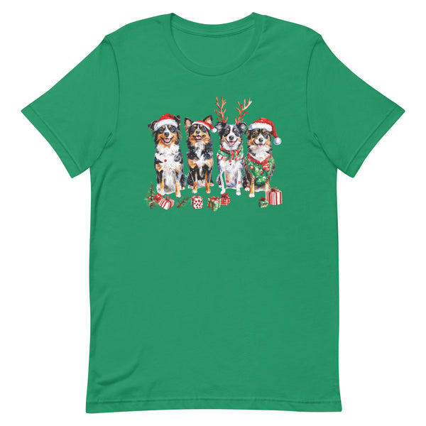 Australian Shepherd Christmas Dogs T-Shirt Australian Shepherd Christmas Dogs T-Shirt