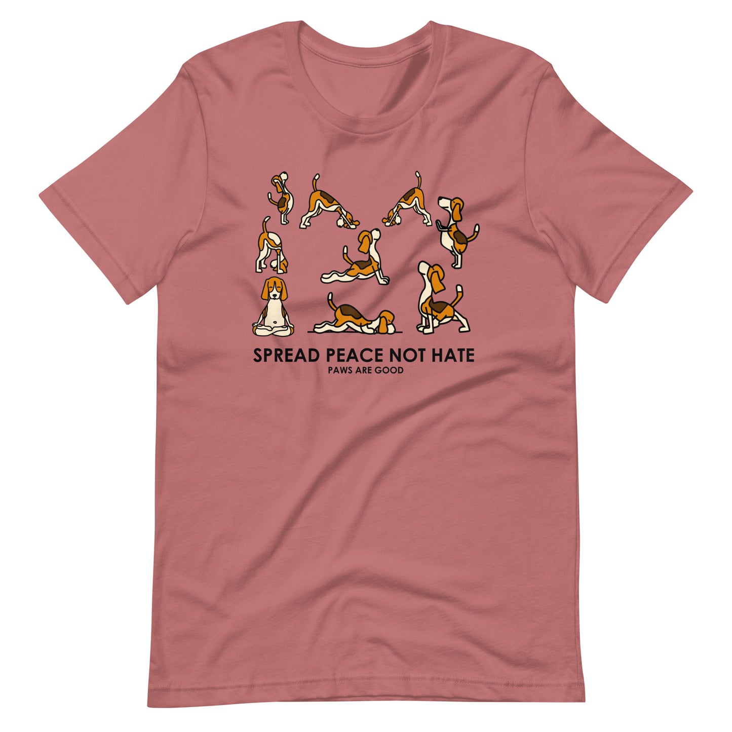 Spread Peace Not Hate Yoga Dogs T-Shirt