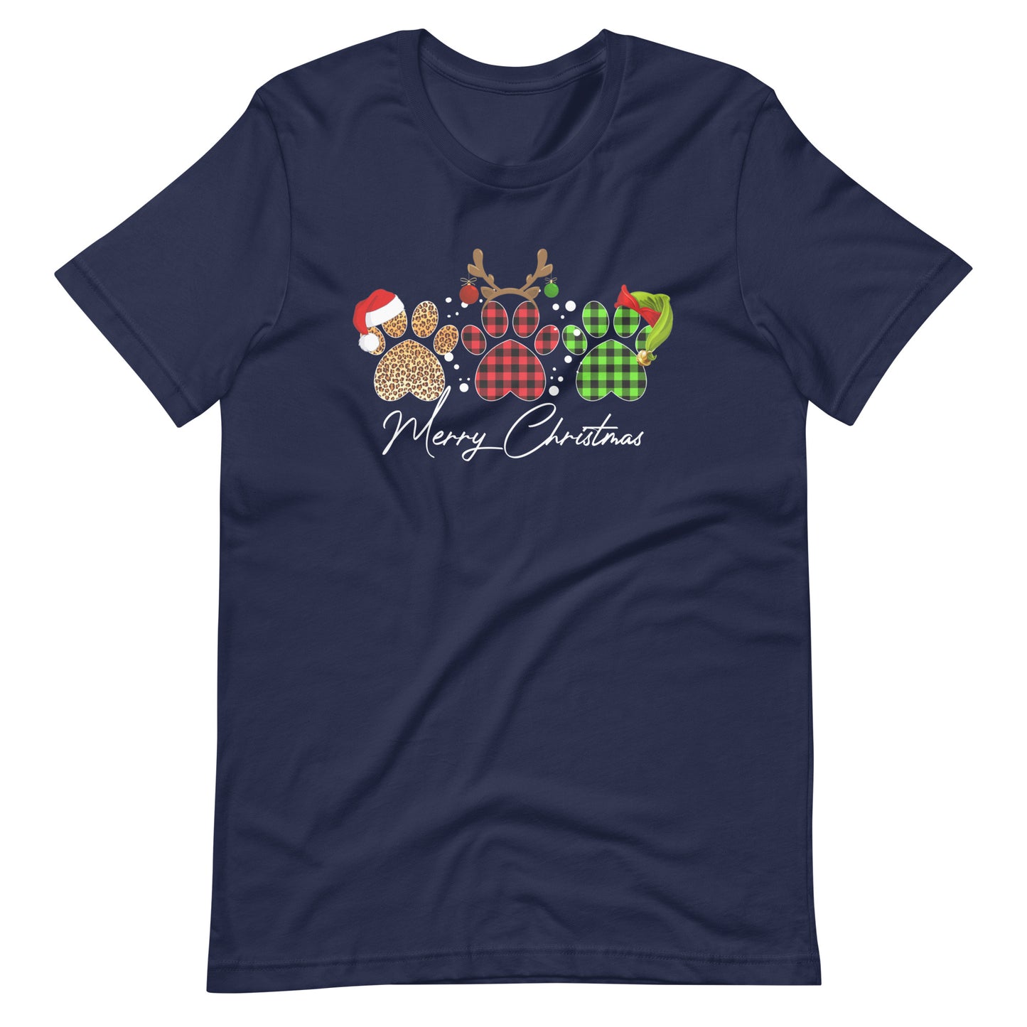 Merry Christmas Paw Prints T-Shirt