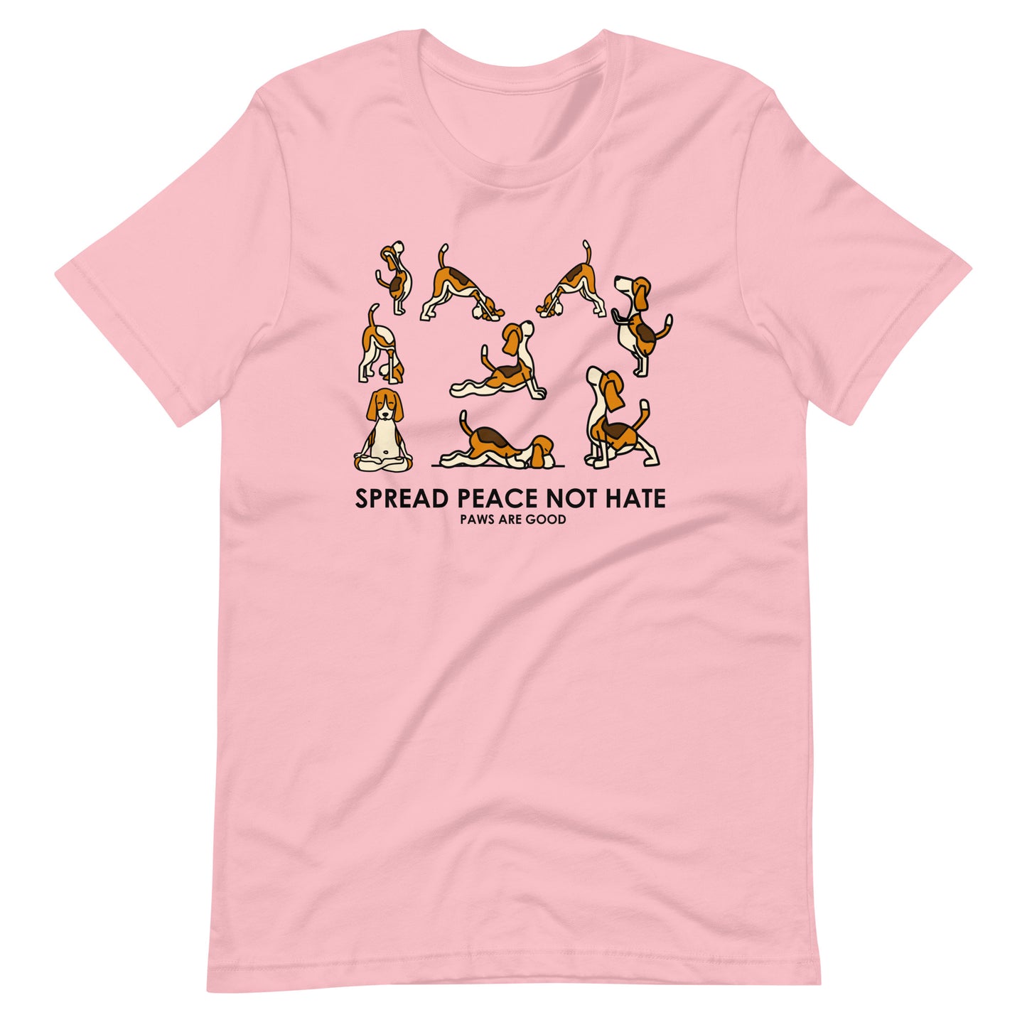 Spread Peace Not Hate Yoga Dogs T-Shirt