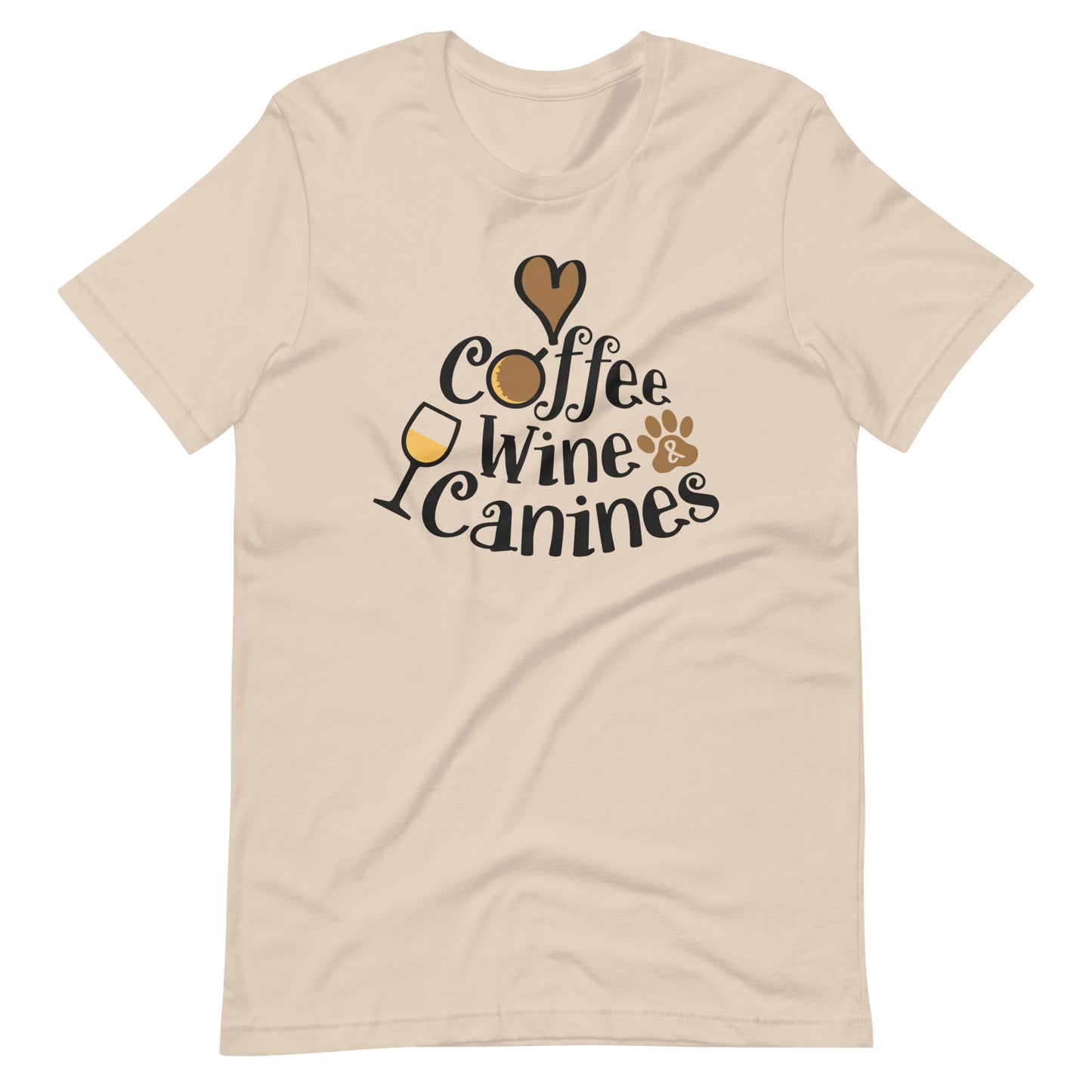 Coffee Wine Canine Dog Lovers Unisex t-shirt