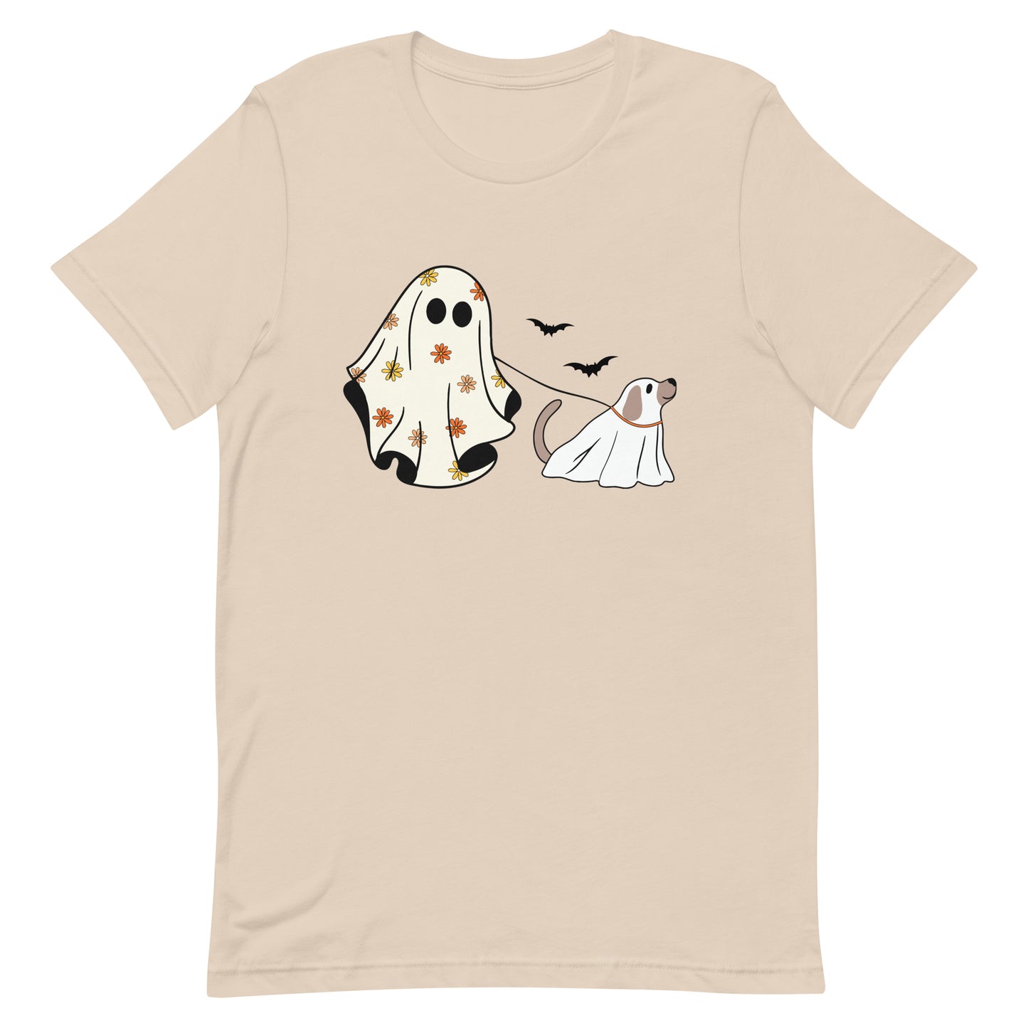 Halloween Ghost Walking Dog Unisex t-shirt