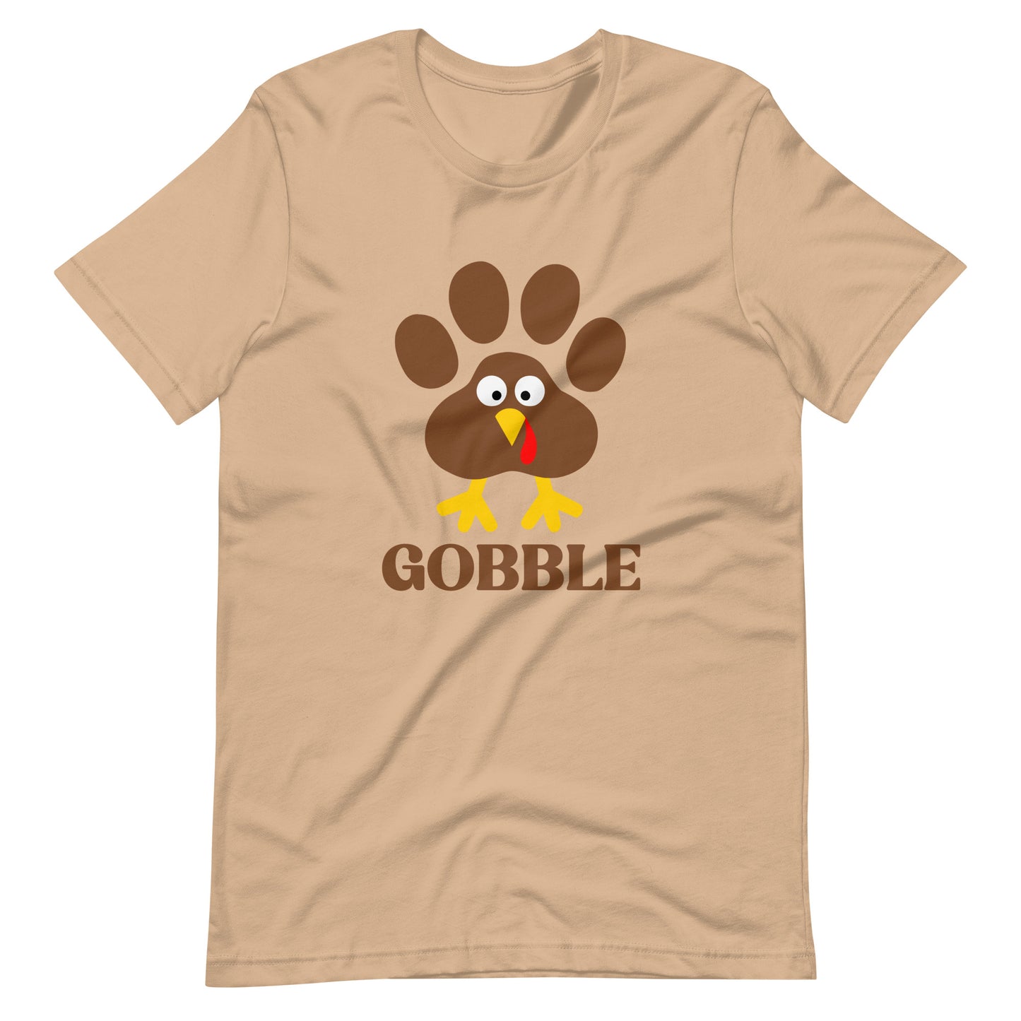 Gobble Paw Print Turkey Thanksgiving T-Shirt