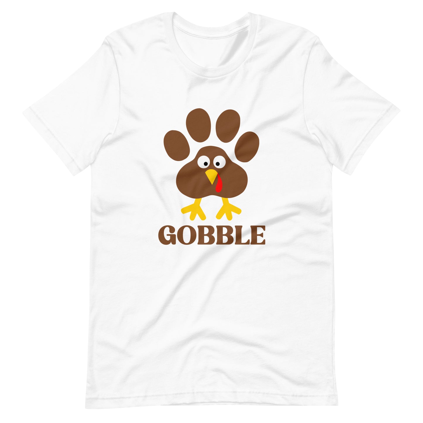 Gobble Paw Print Turkey Thanksgiving T-Shirt