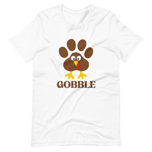 Gobble Paw Print Turkey Thanksgiving T-Shirt