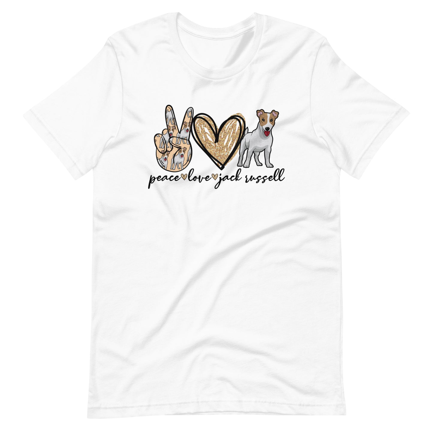 Peace Love Jack Russell Unisex t-shirt