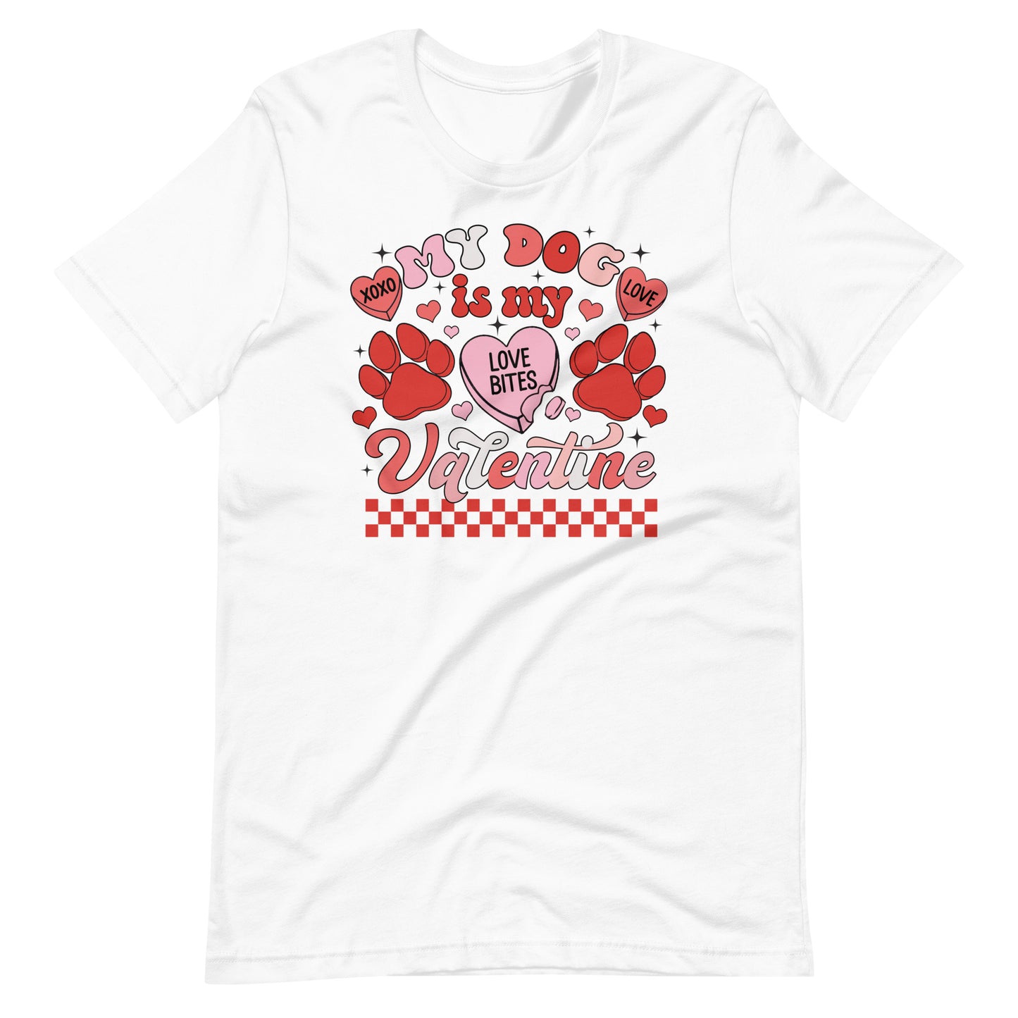 My Dog is Valentine Love Bites Unisex t-shirt