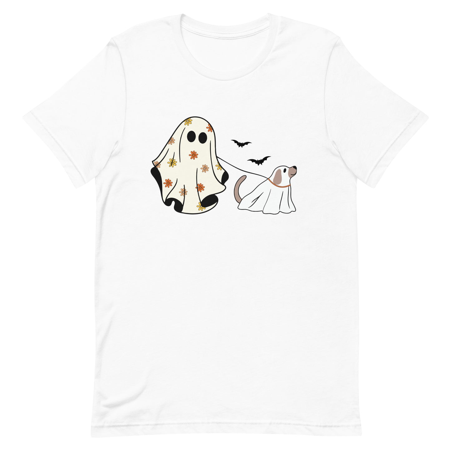 Halloween Ghost Walking Dog Unisex t-shirt