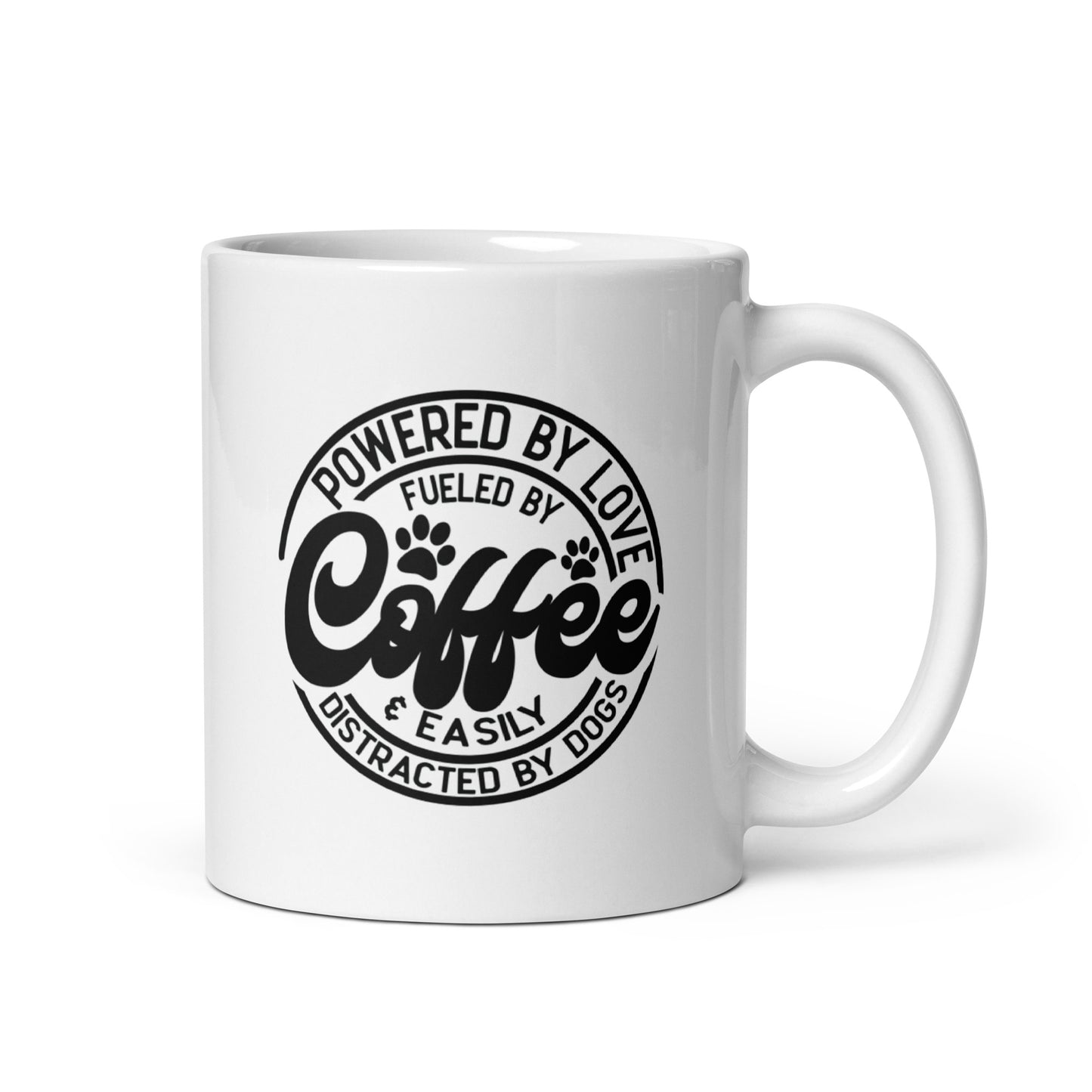Powered by Love & Easily Distracted By Dogs Coffee Mug