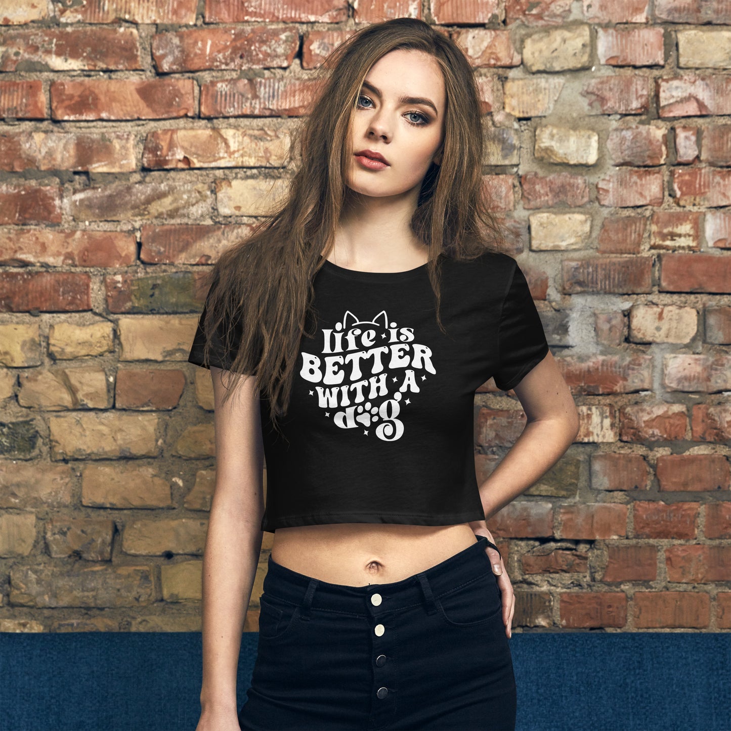 Life is Better with a Dog Women’s Crop Tee