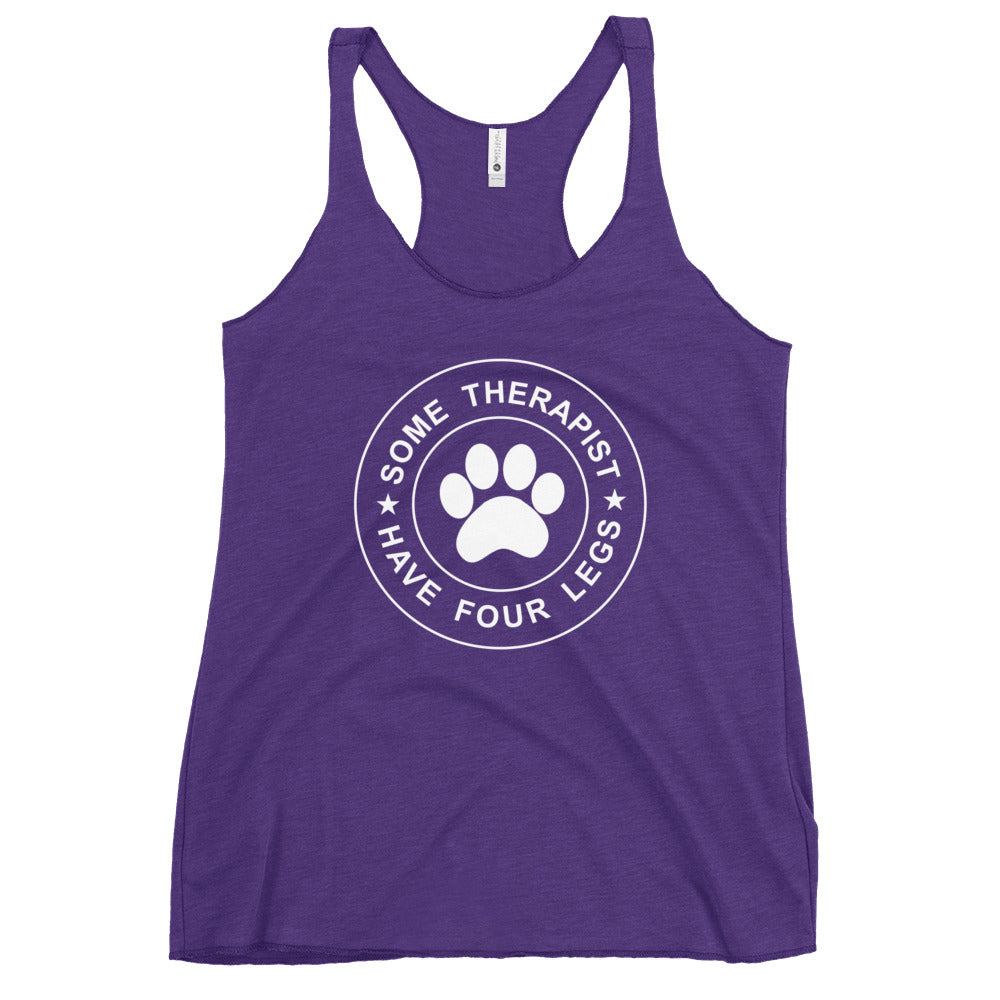 Some Therapist Have Four Legs Women's Racerback Tank