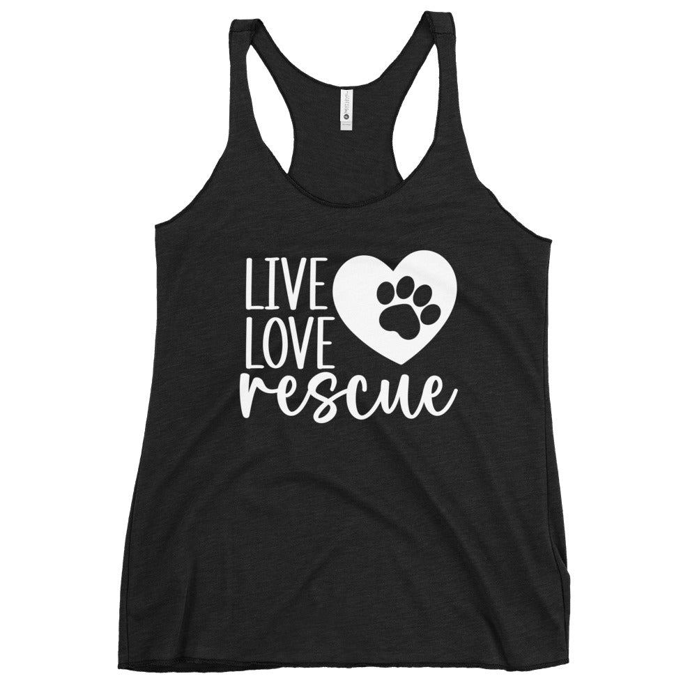 Live Love Rescue Dog Lovers Women's Racerback Tank