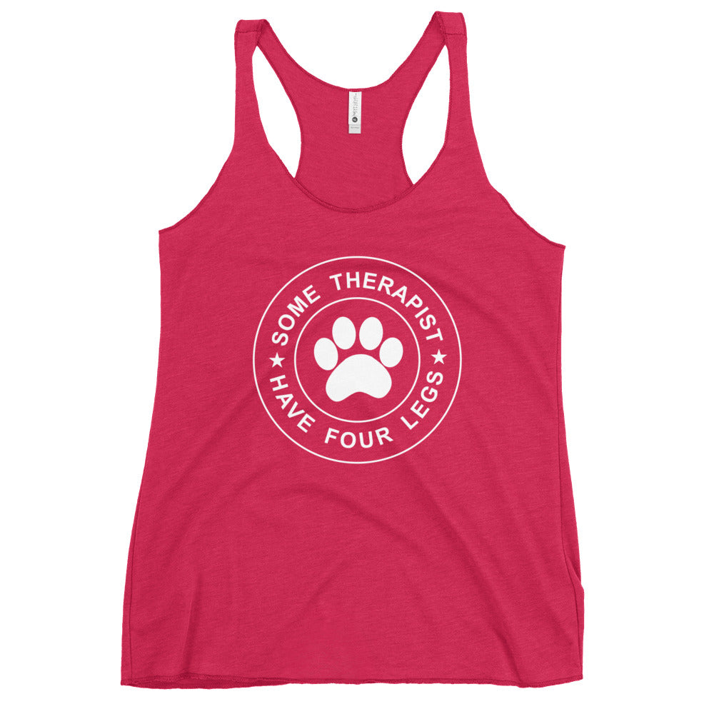 Some Therapist Have Four Legs Women's Racerback Tank