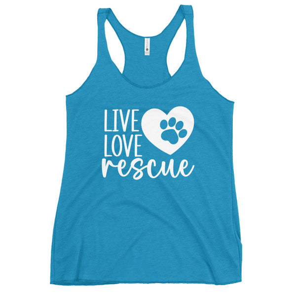 Live Love Rescue Dog Lovers Women's Racerback Tank Live Love Rescue Dog Lovers Women's Racerback Tank