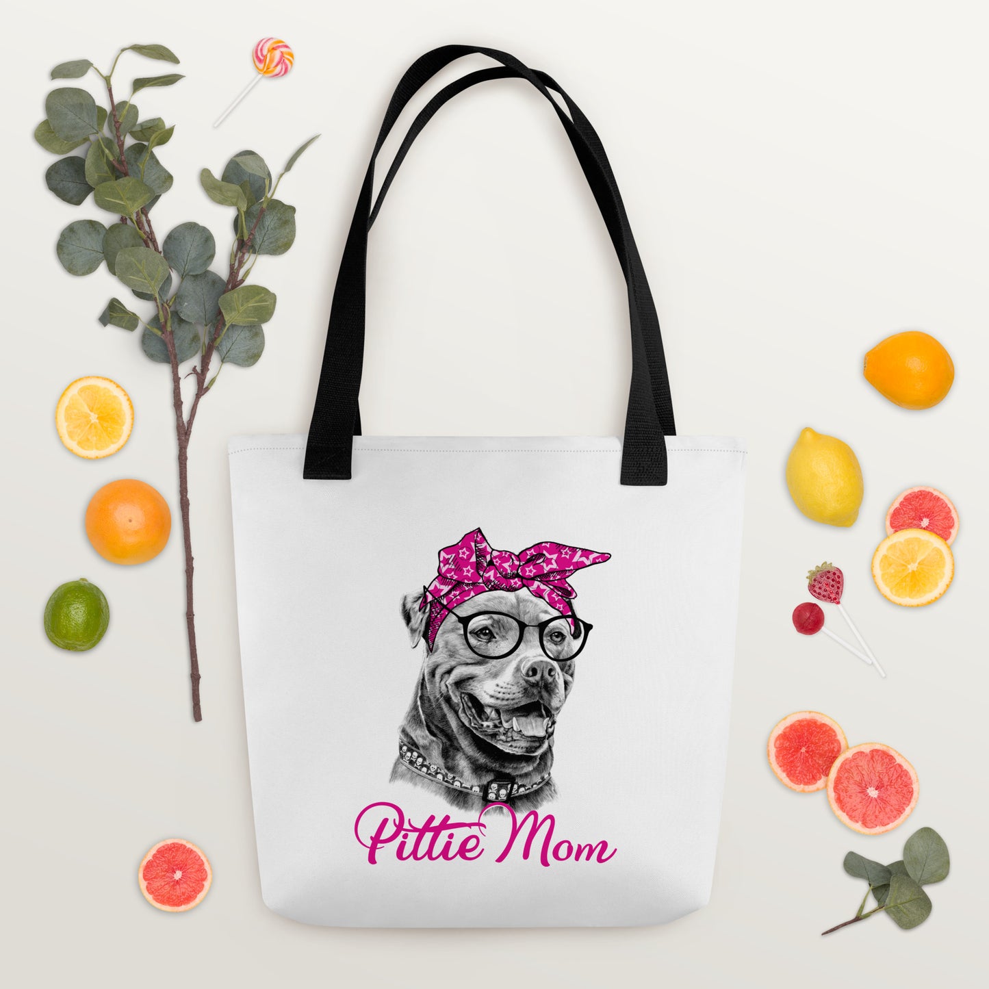 Pittie Dog Mom Tote bag