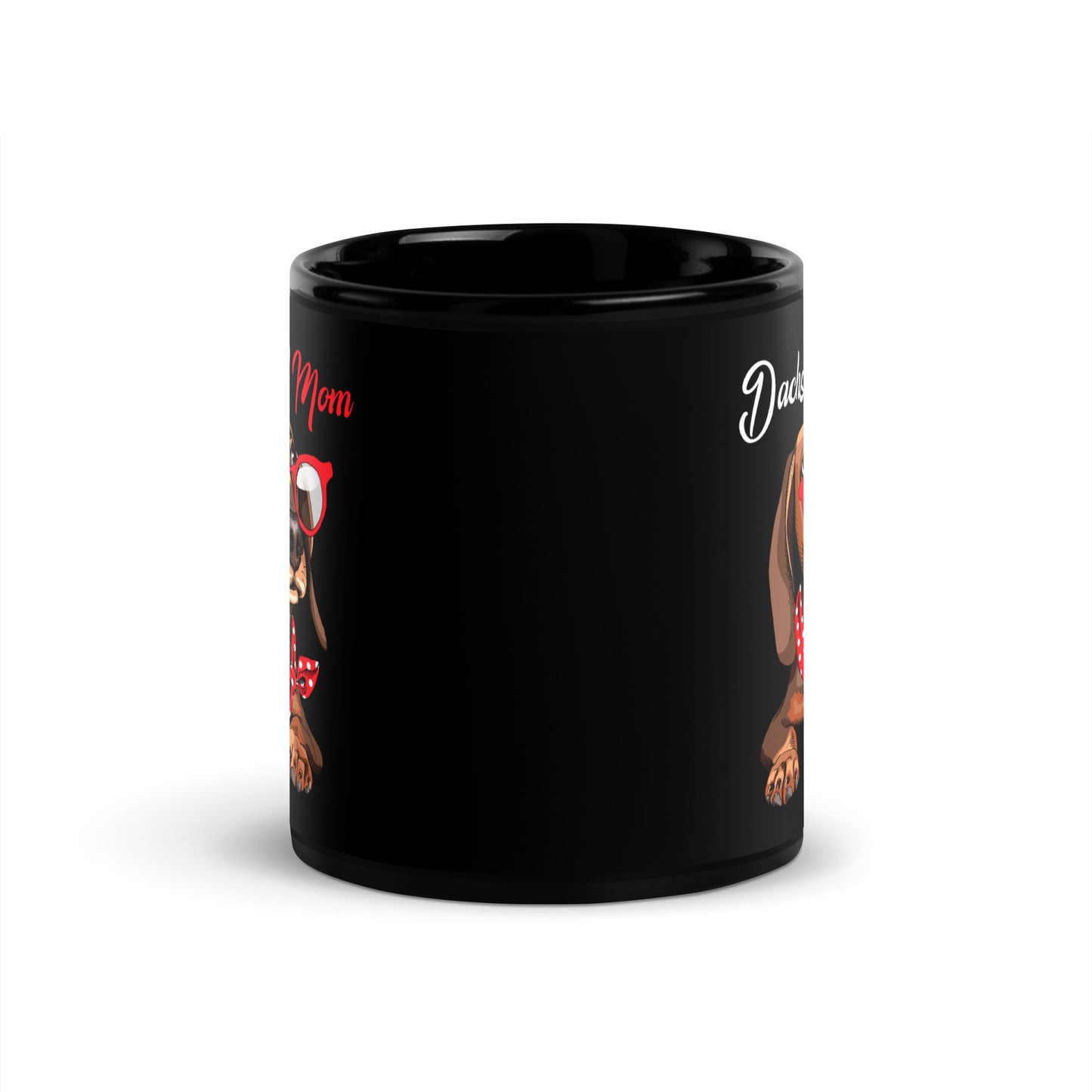Dachshund Dog Mom Black Coffee Mug