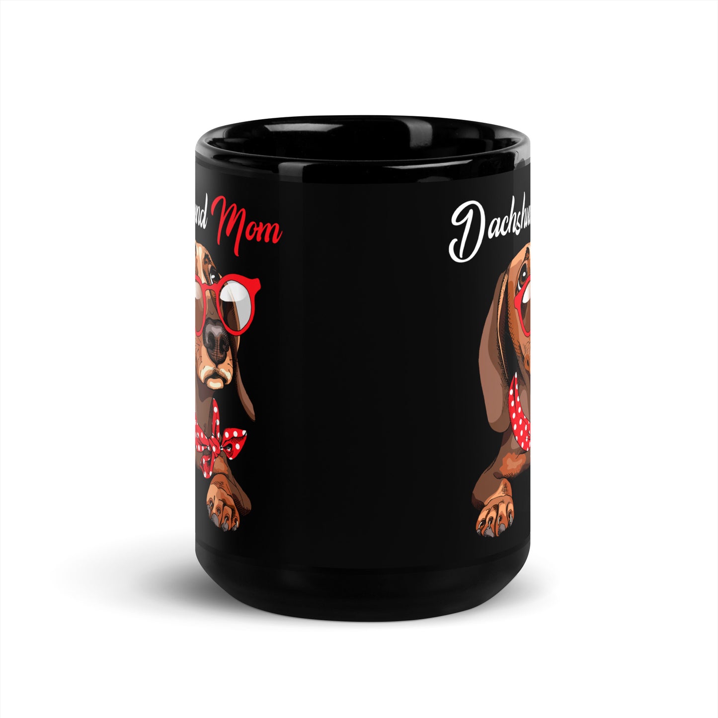 Dachshund Dog Mom Black Coffee Mug