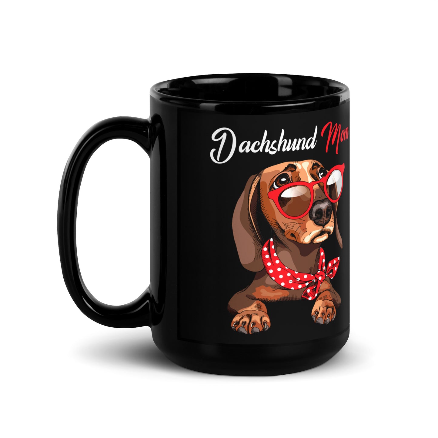 Dachshund Dog Mom Black Coffee Mug
