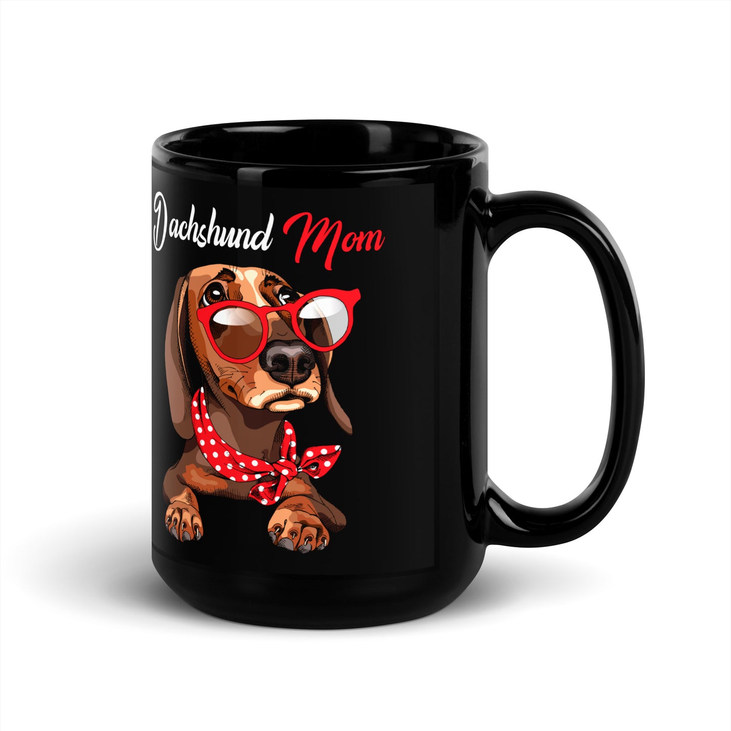 Dachshund Dog Mom Black Coffee Mug