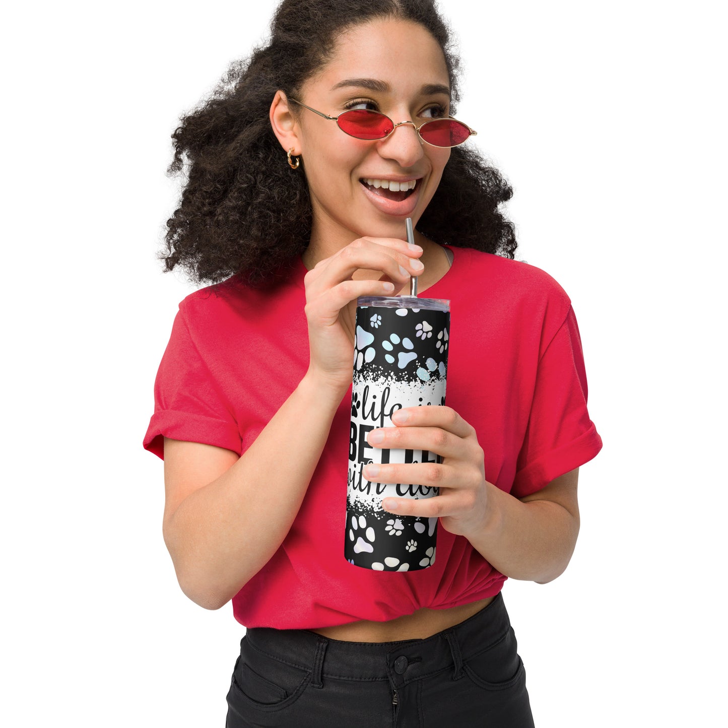 Life is Better with Dogs Stainless Steel Tumbler