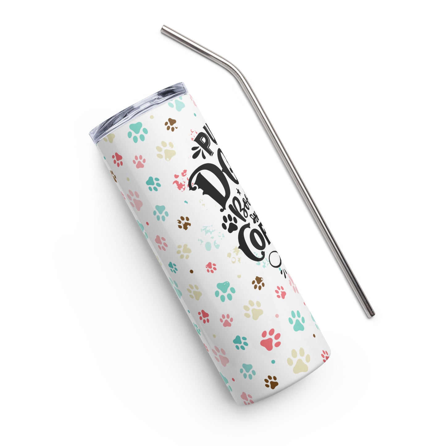 Puppy Dogs Books & Coffee Stainless Steel Tumbler