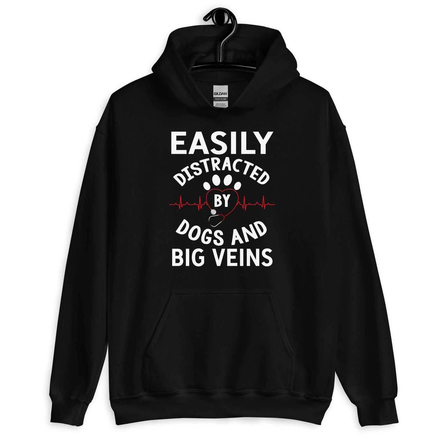 Easily Distracted By Dogs and Big Veins Hoodie
