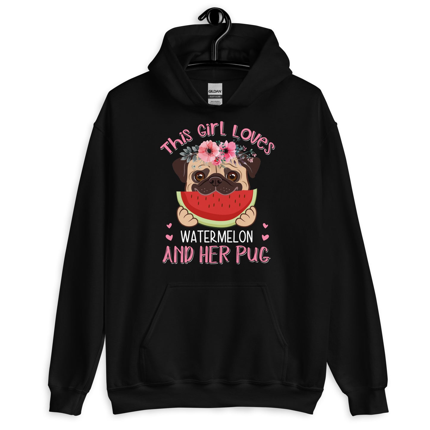 This Girl Loves Watermelon and Her Pug Hoodie