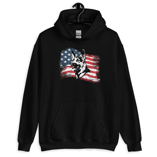 German Shepherd America Flag Hoodie