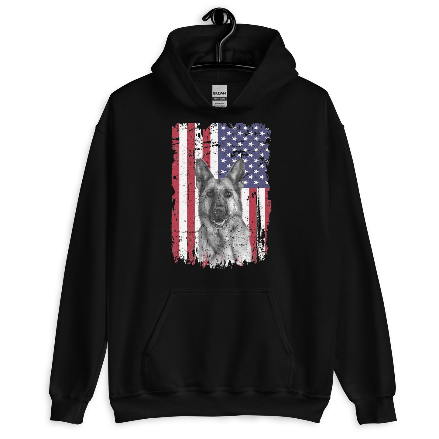 German Shepherd American Flag Hoodie