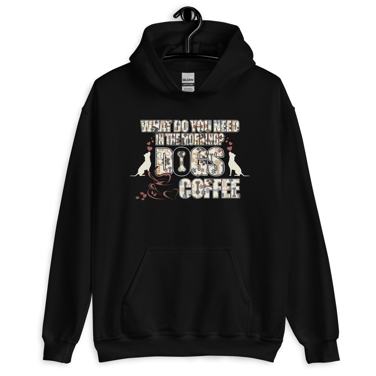 What Do You Need in The Morning? Dogs & Coffee Hoodie