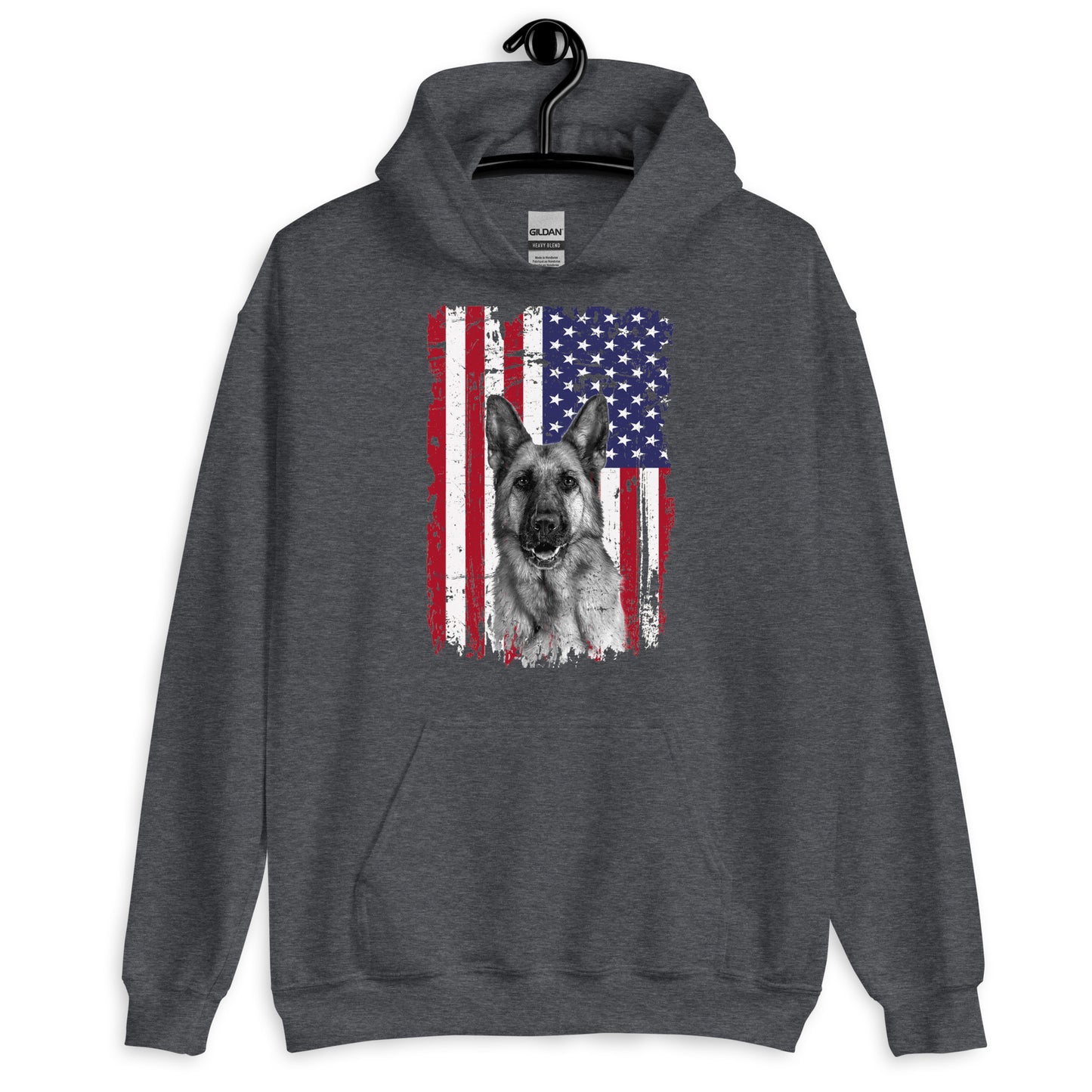 German Shepherd American Flag Hoodie