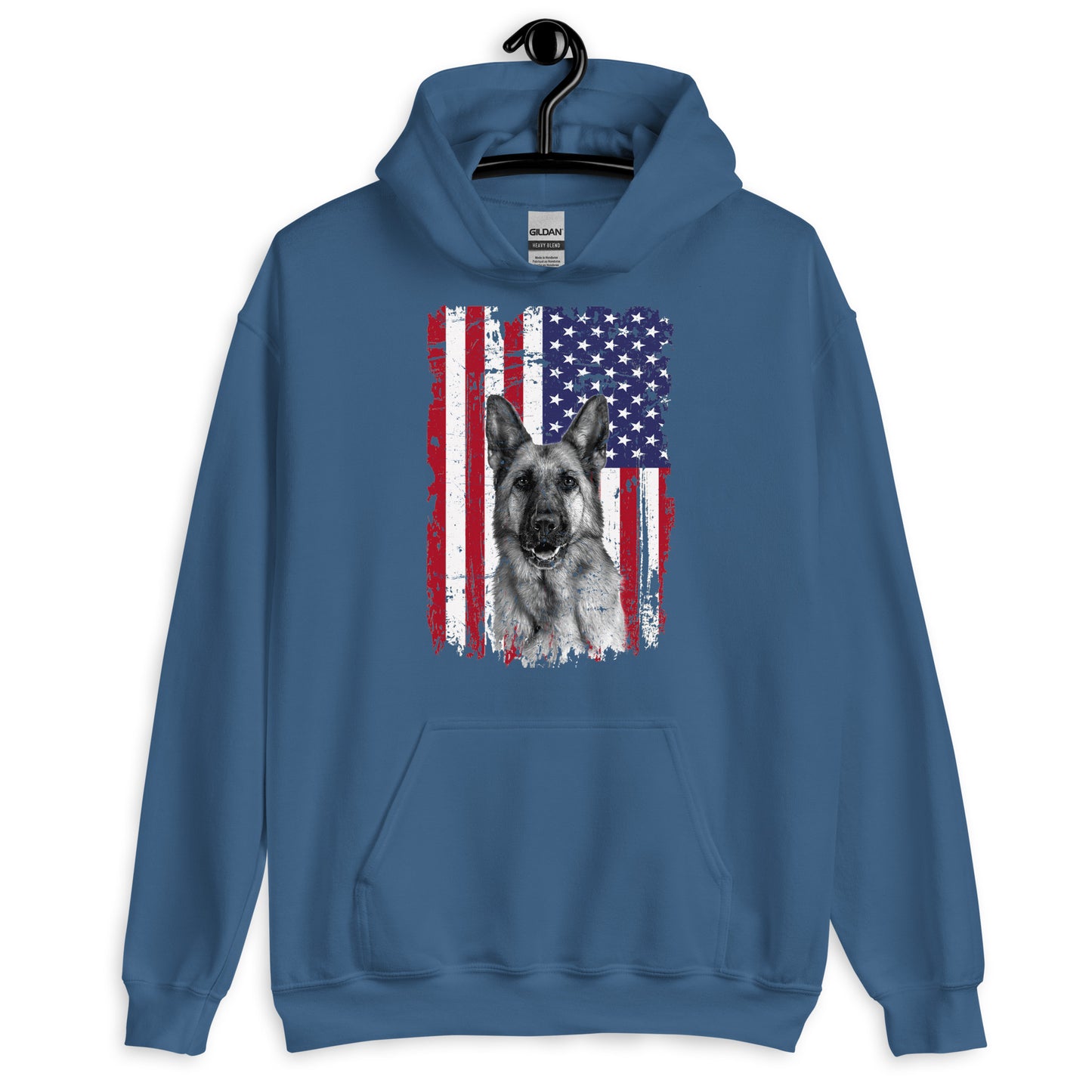 German Shepherd American Flag Hoodie