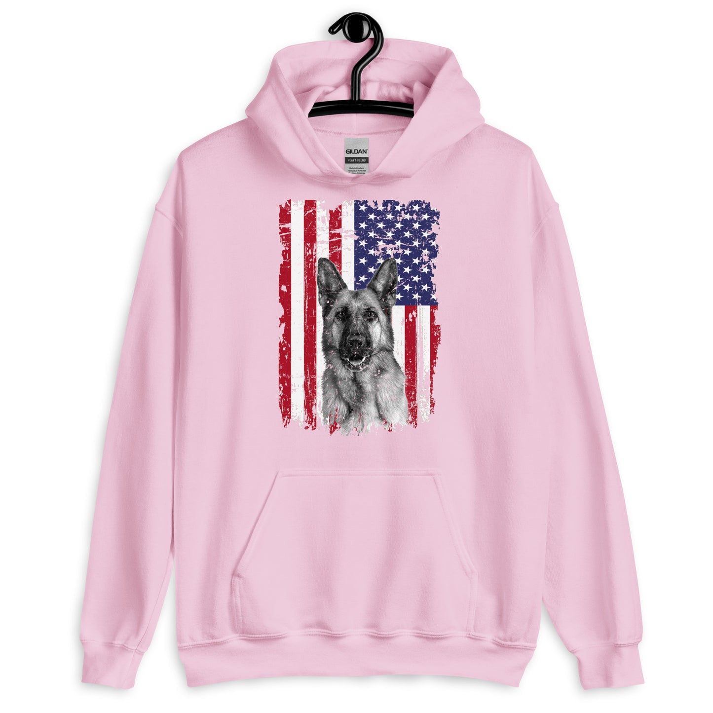 German Shepherd American Flag Hoodie