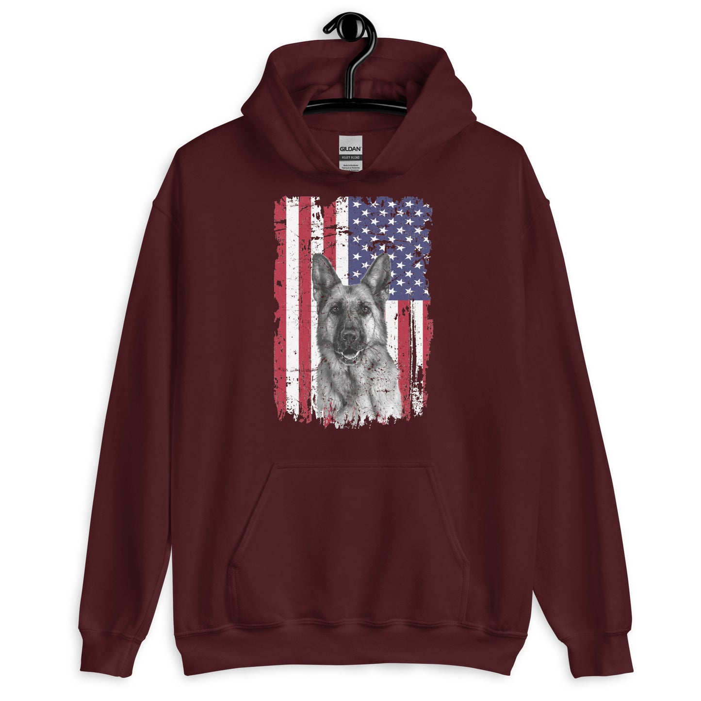 German Shepherd American Flag Hoodie