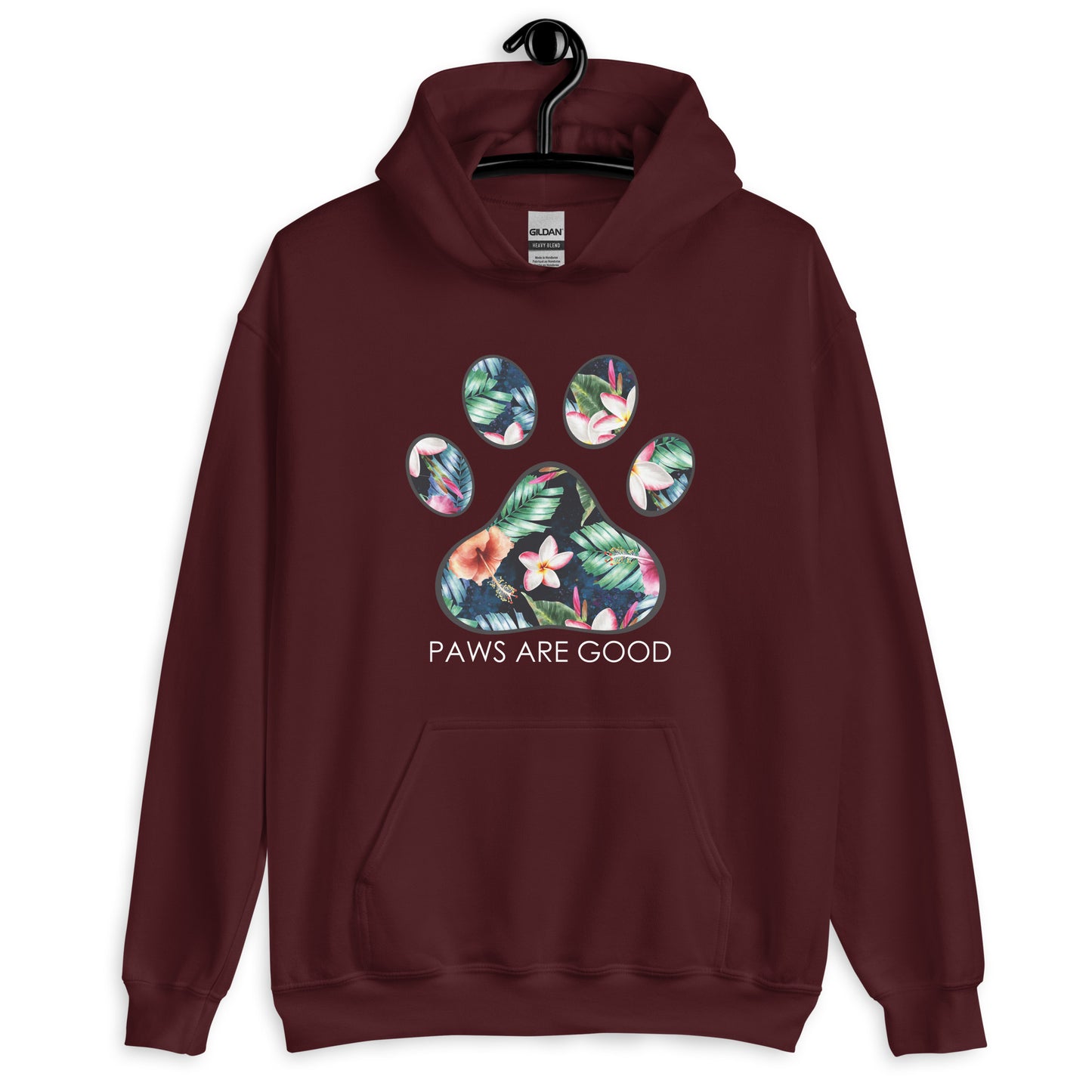 Tropical Paradise Floral Paw Print Hoodie