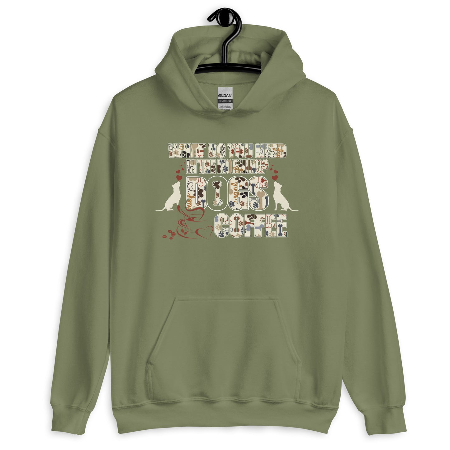 What Do You Need in The Morning? Dogs & Coffee Hoodie